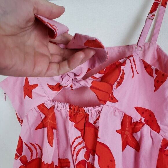 J.Crew Lobster Camisole Tank Top Womens 6 Tie-Back Pink Coastal Nautical - Picture 5 of 11